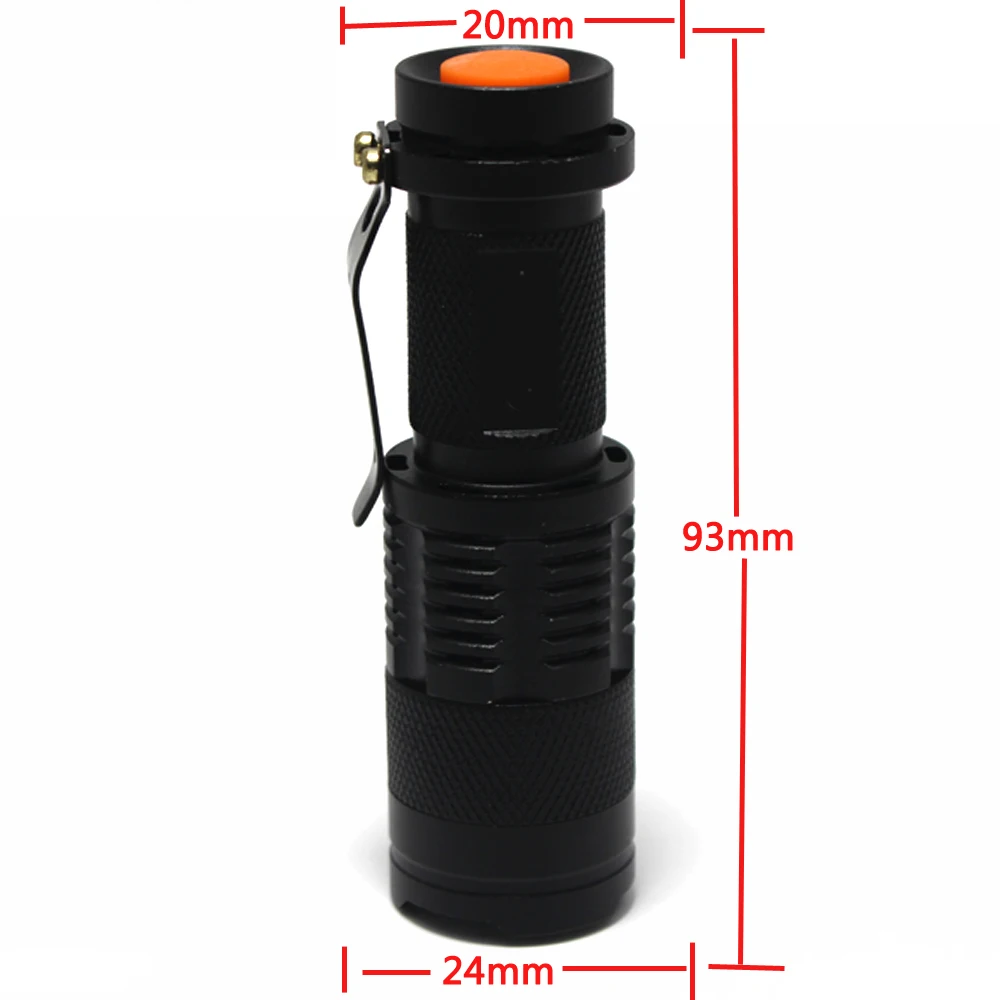 Portable Mini Spot Lamp 1Mode zoom UV LED Flashlight /Green/Red /White Zoomable Tactical Torch Lamp For Fishing hunting