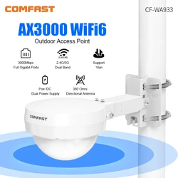 AX3000 Wifi 6 Outdoor Access Point Long Range Wifi Antenna Extender 5G/2G High Power Gigabit OmniDirectional POE/DC AP Router