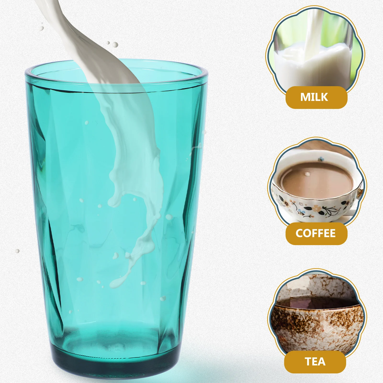 

Acrylic Milk Cup Smooth Clear Finish High Temperature Resistant Multi Beverage Holder for Coffee Tea Juice Water Party