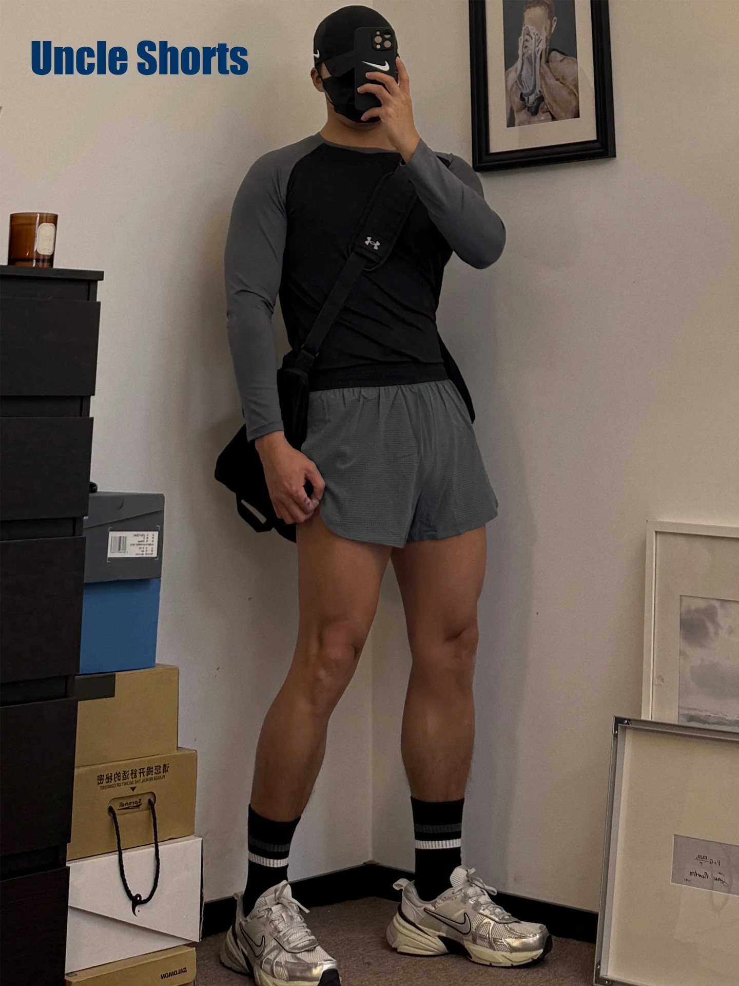 

Мужские тренировочные беговые шорты Quick Dry Me Sport средней длины, двухслойные, непрозрачные