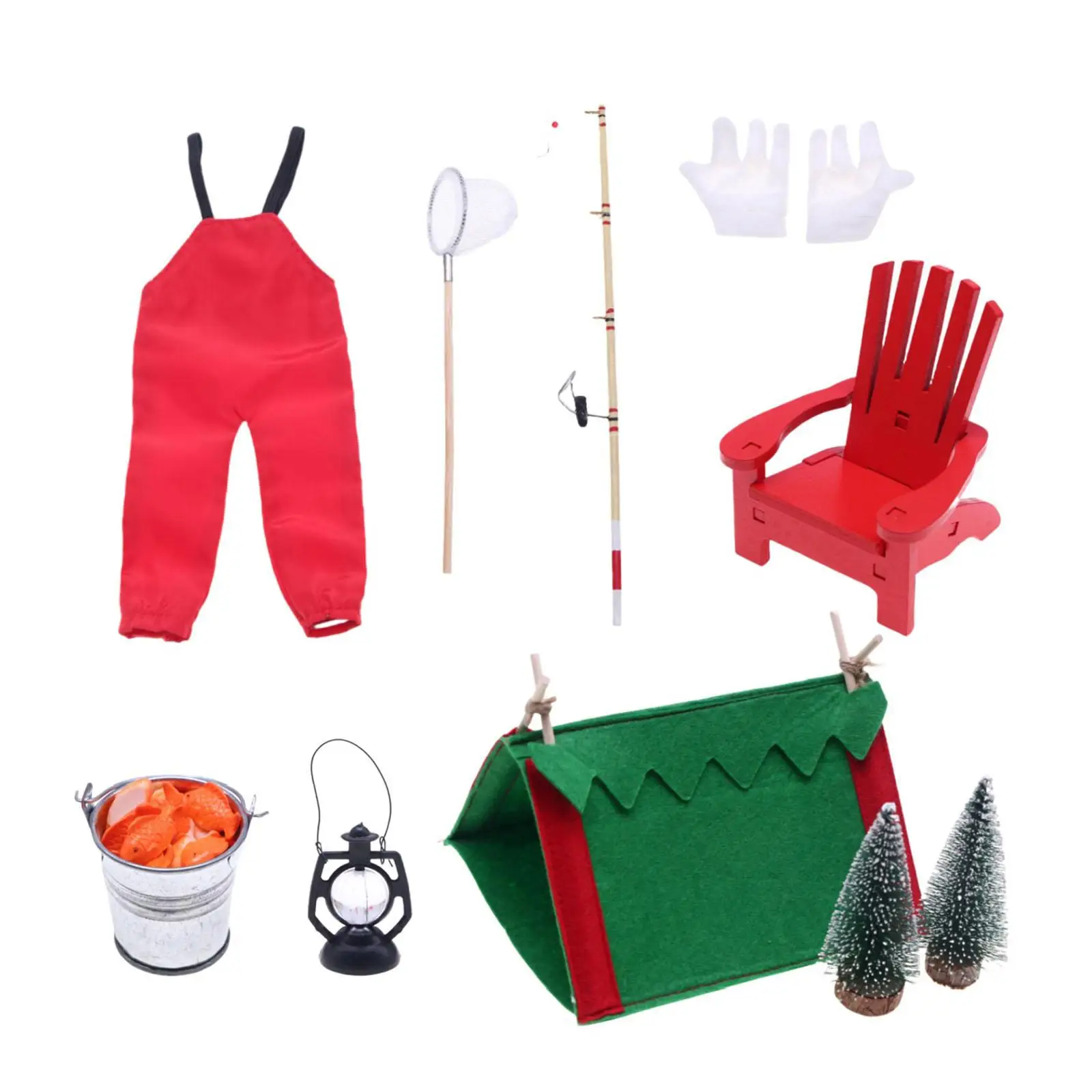 

Christmas Elf Accessories Fishing Outfit Pretend Toy Elf Accessories Novelty