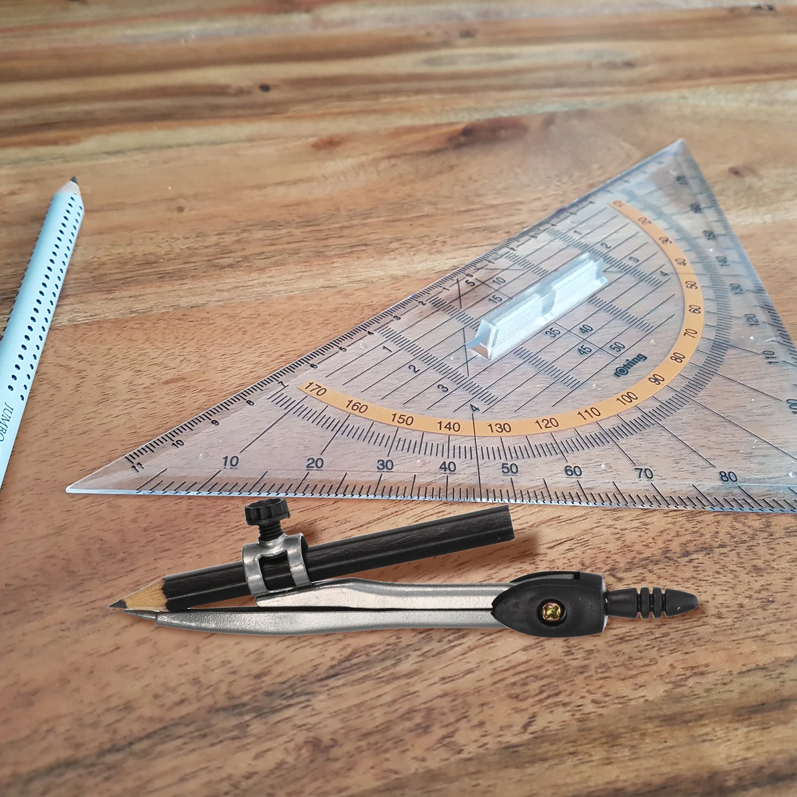 Metal Compass with Pencil Holder Screw Drafting Geometry Drawing Tool for Students and Office