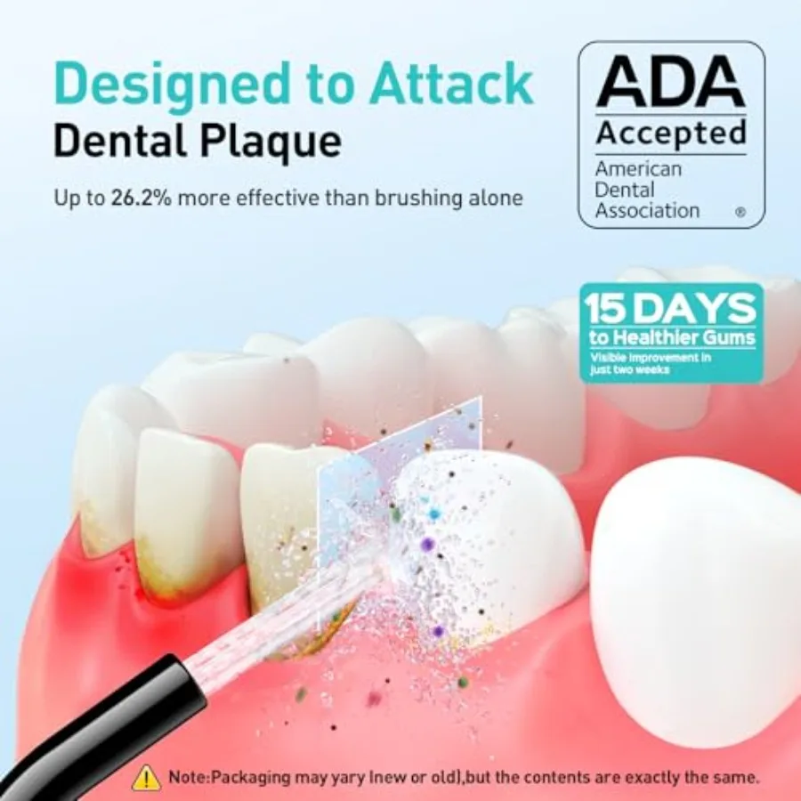 ADA Accepted Water Dental Flosser Teeth Pick C20: Portable Cordless Oral Irrigator 300ML Rechargeable Travel Irrigation Cleaner view 2