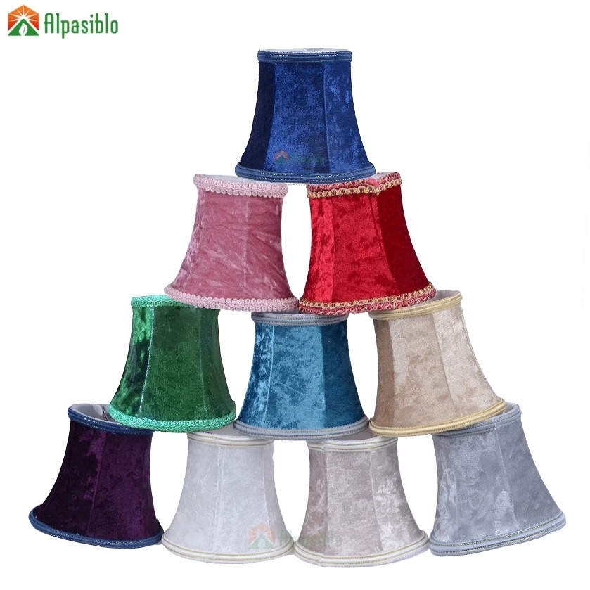 trendy purple red blue white pink flannel cloth lamp shades glass wall lamp,candle bulb lampshade Chandelier Mini light cover