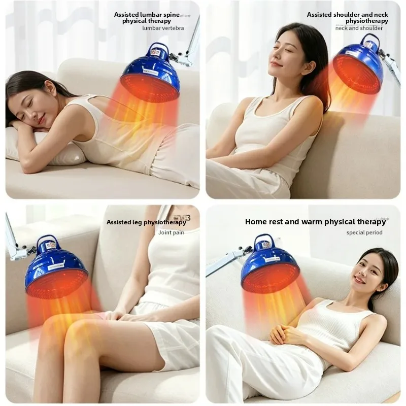 250W Far-Infrared Heat Lamp Physiotherapy,360° Rotatable Single-Head TDP Lamp, Adjustable Circulation Pain Relief Heating Device