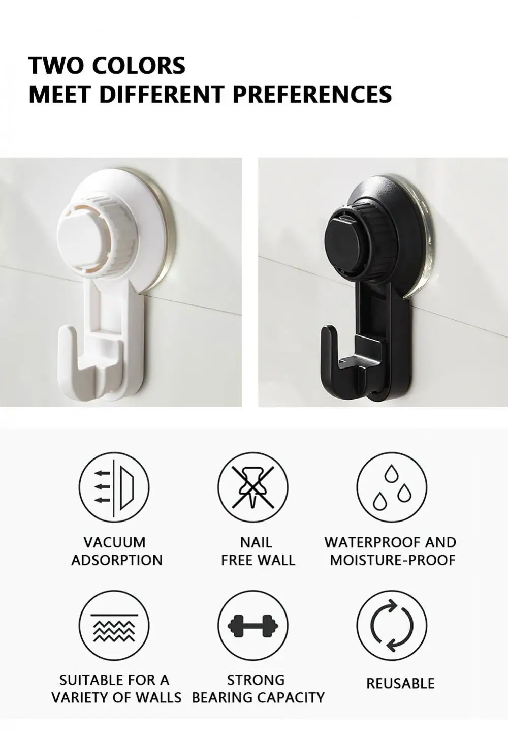 Strong Suction Cup Hook Without Punching Suction Cup Hook Bathroom Kitchen Vacuum Hook Door Back Hook Single Thin Hook Household