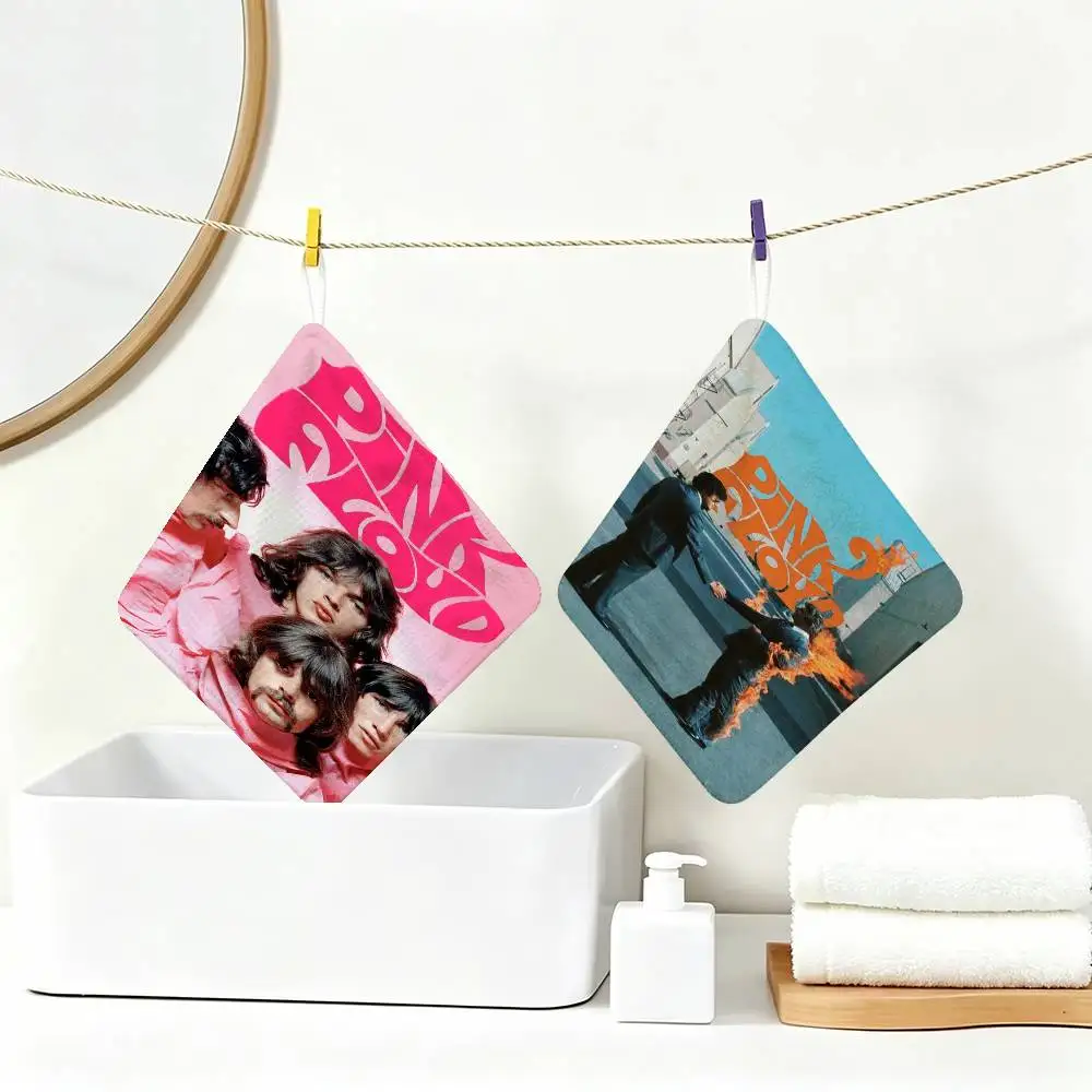 Rock P-Pink F-Floyd Polyester Cotton Hand Wiping Towel, Hanging Towel, Quick Dry for Kitchen Bathroom Daily Supplies