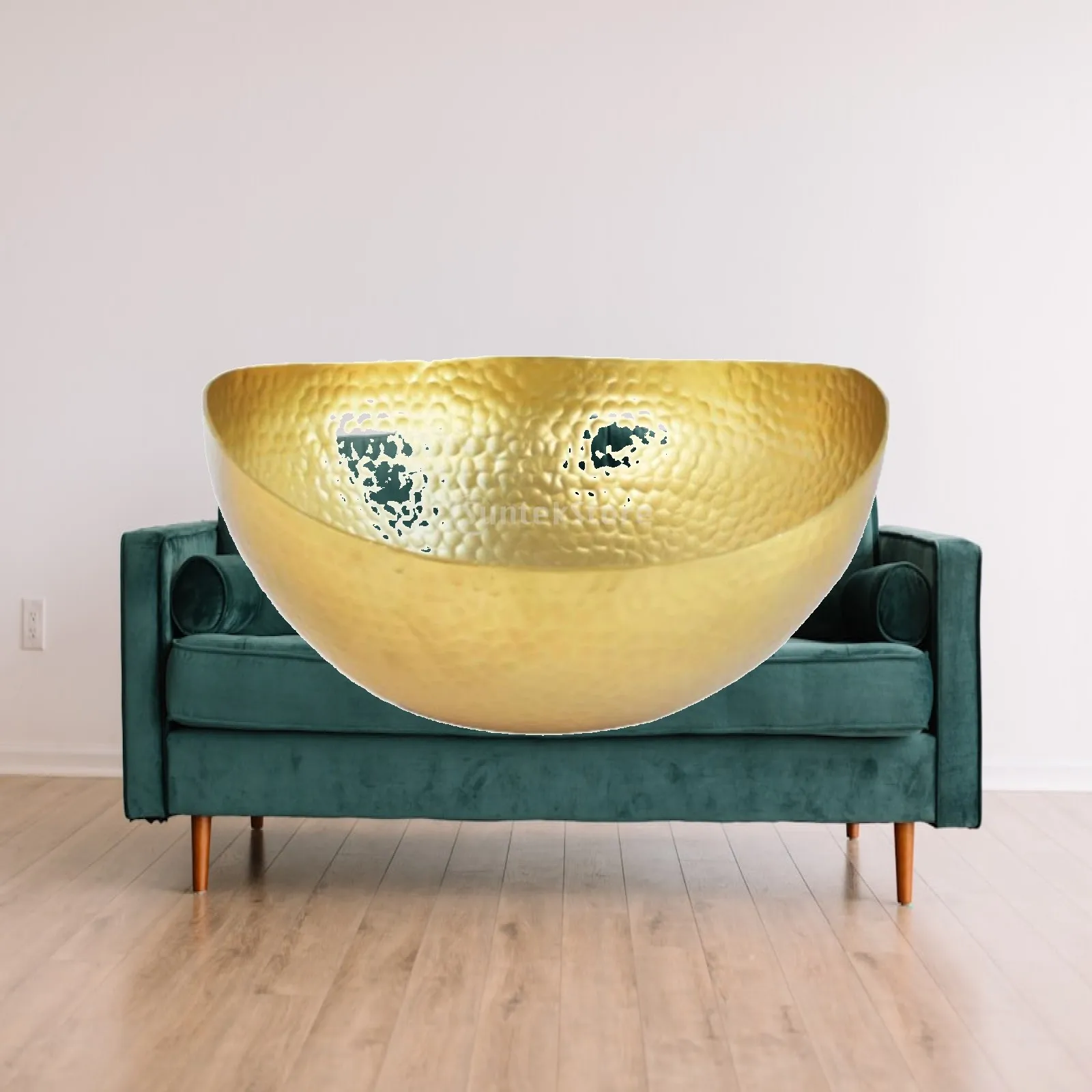 Bowl-Style Vase Low-Profile Metal Vase Flower Arrangement Vessel Artisanal Large for Home Decor, Dining Table