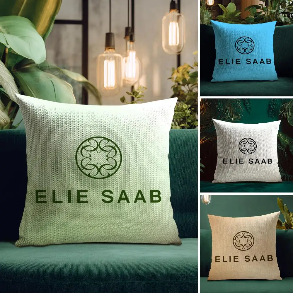Funda de almohada marca E-Elie S-SaabS, tela orgánica de lino Natural, impresión de doble cara, transpirable, perfecta para decoración del hogar