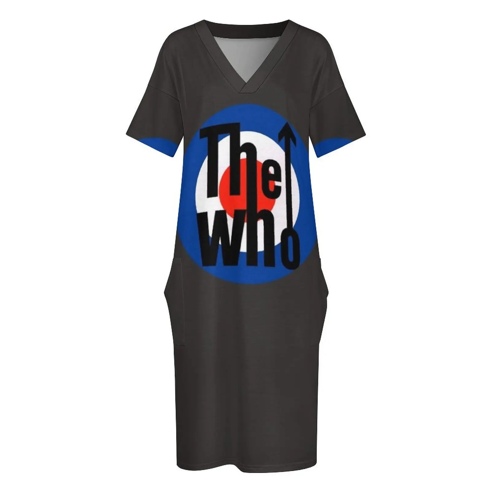 Who band Camiseta clásica Vestido suelto con bolsillo trajes de playa para mujer vestidos de noche para mujer