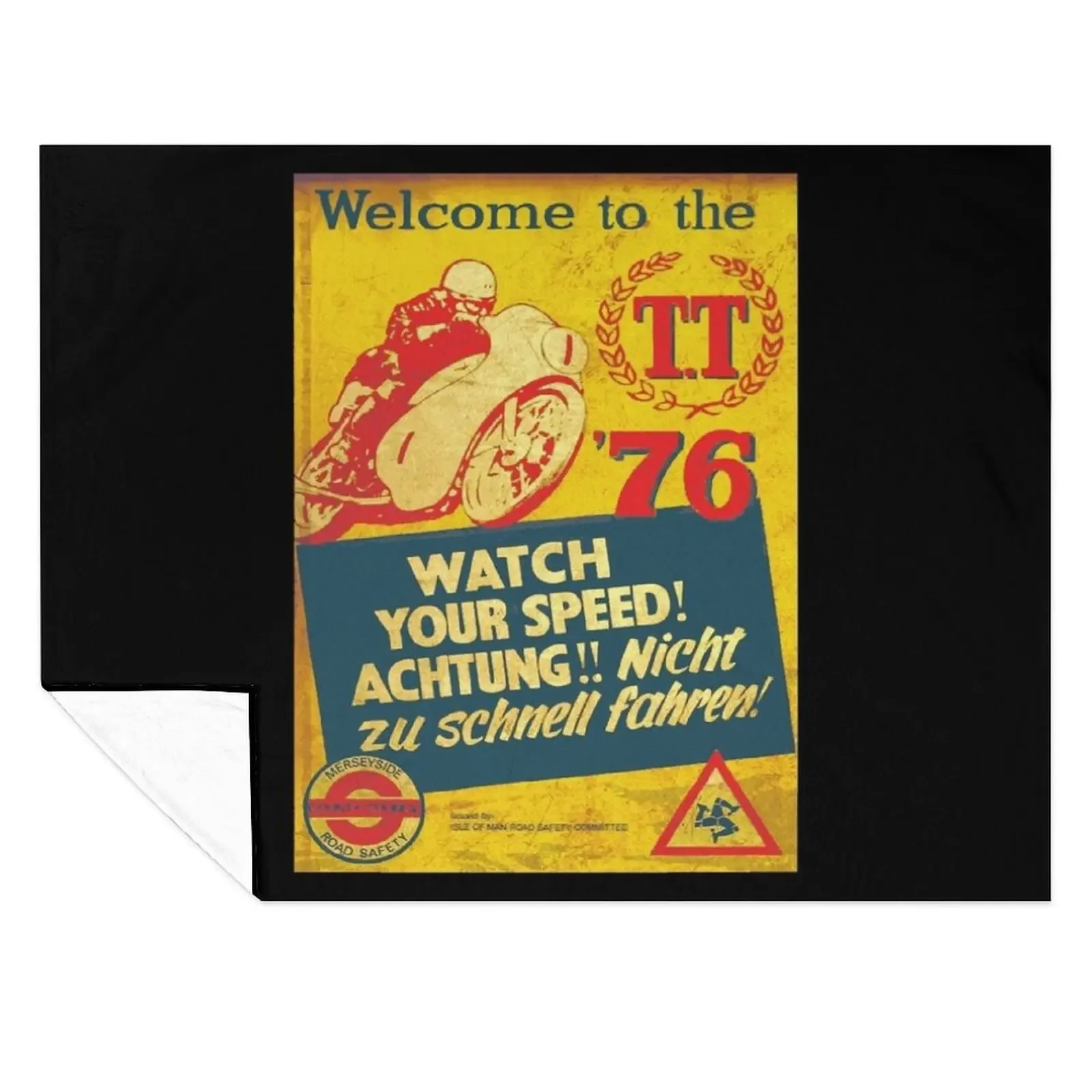 

1976 TT Vintage motorcycle races Art Board Print Throw Blanket warm for winter Blankets For Baby Extra Large Throw Blankets