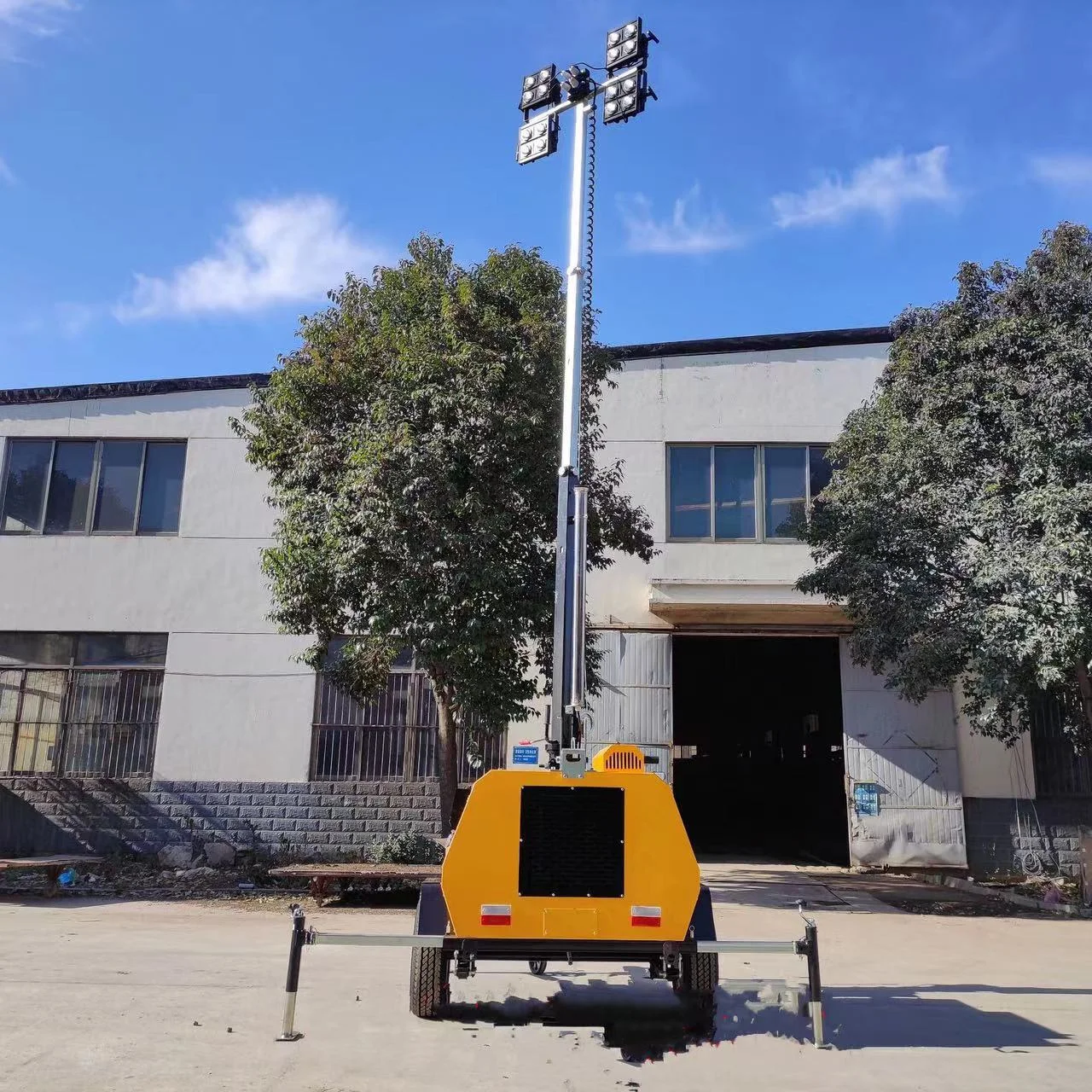 OEM Factory Diesel DC 9m Lifting Trailer Type Mobile Lighting Tower 4000W IP66 LED Light Lamp