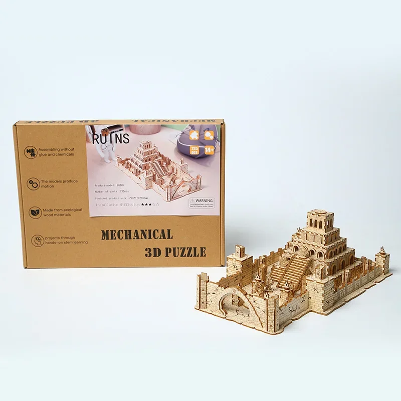 3D Wooden Puzzle Model Kit para Crianças e Adultos, Brinquedo Educativo Montagem, Modelo Jigsaw, Kits de Construção, DIY, Handmade