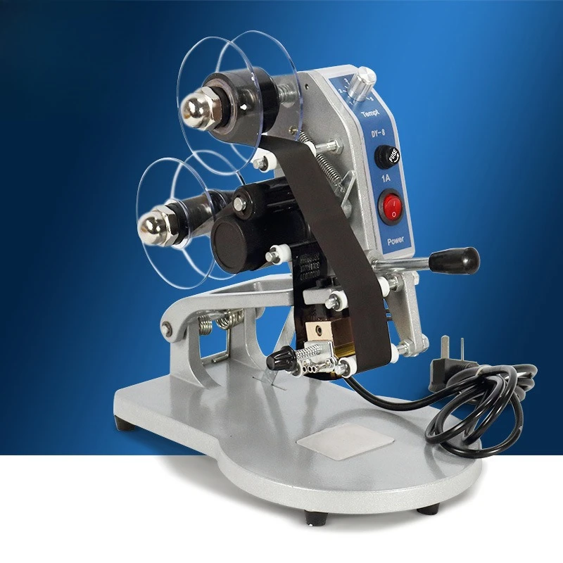 DY-8 manual direct heat type labeling date steel stamp printing machine imitation inkjet printer color ribbon coding machine