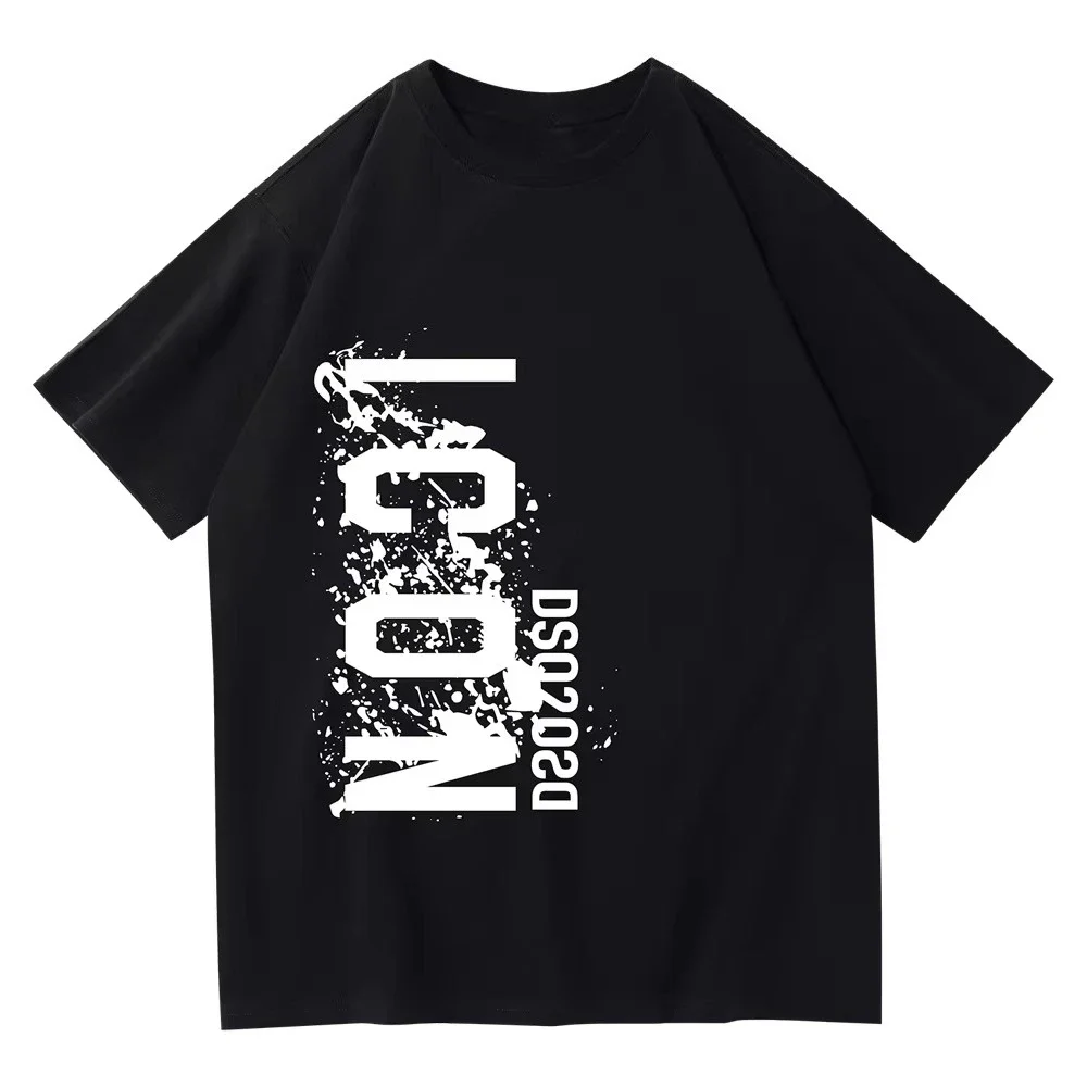 Unisex Crew Neck T-Shirt Streetwear Vertical ICON Letter Ink Splatter Splash Graphic Casual Short Sleeve Urban Tee