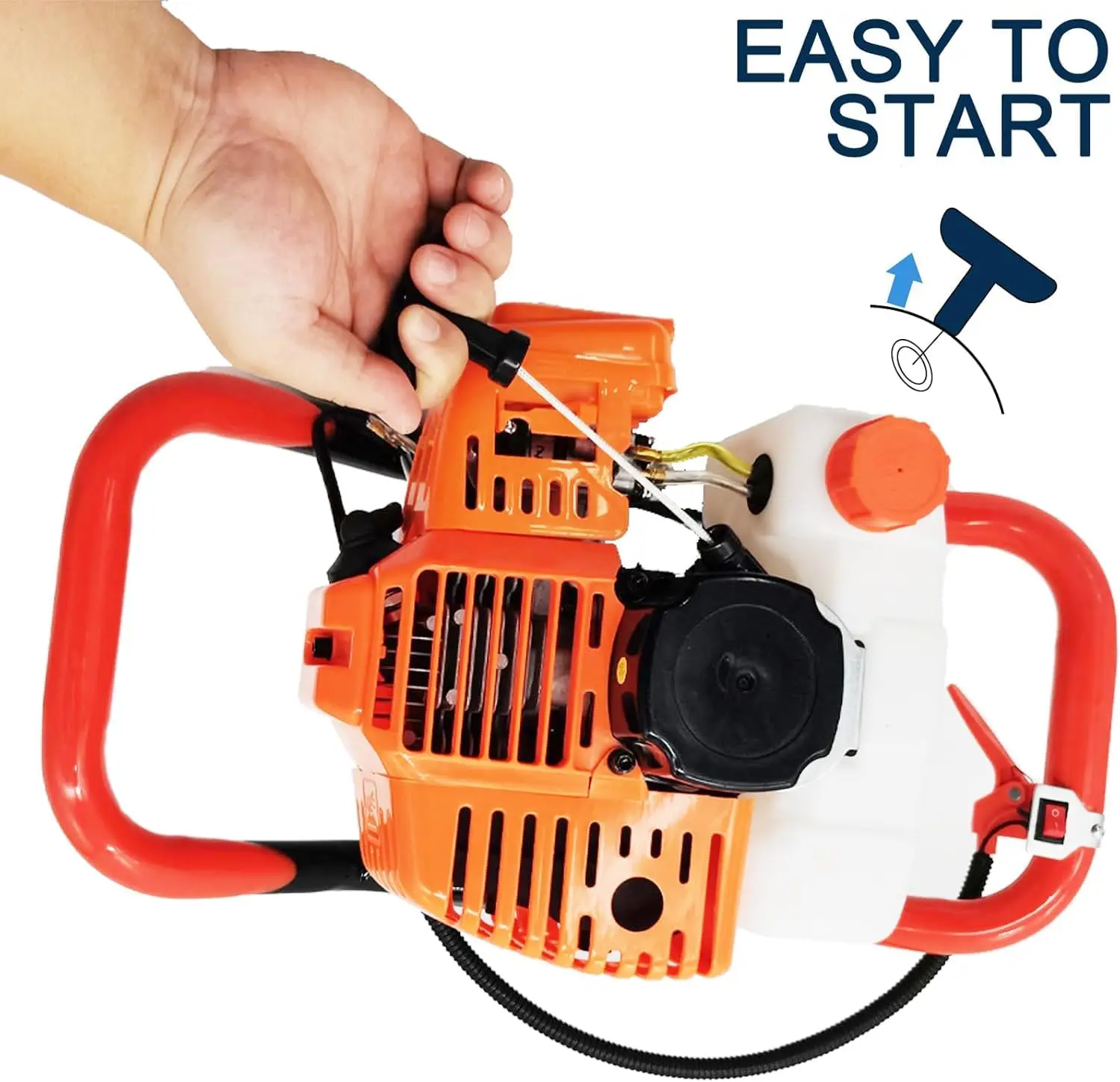 Gasolina e Gás Powered Earth Digger, 2-Stroke Post Hole Digger, 3 Varas de Extensão, 3 Brocas Auger, 3 5 "e 62Cc