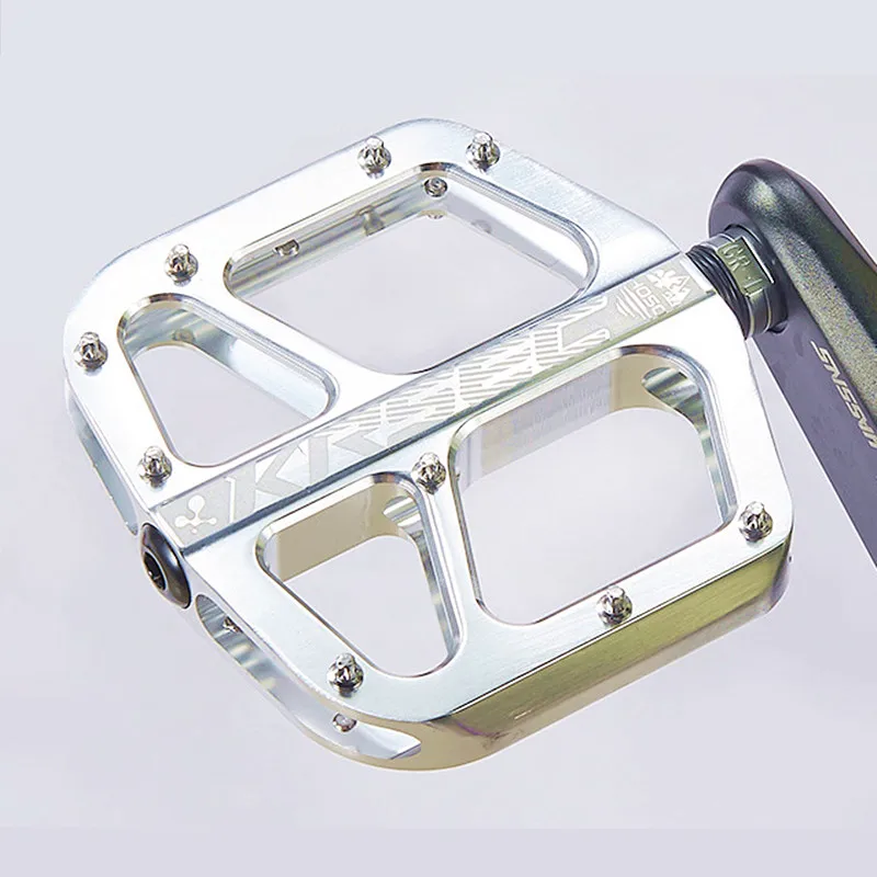 

High-intensity Mountain Bike Pedal CNC Aluminum Alloy 3 Bearing Anti-slip Bright Flat Plate Off-road Bicycle Pedal Cycling Parts