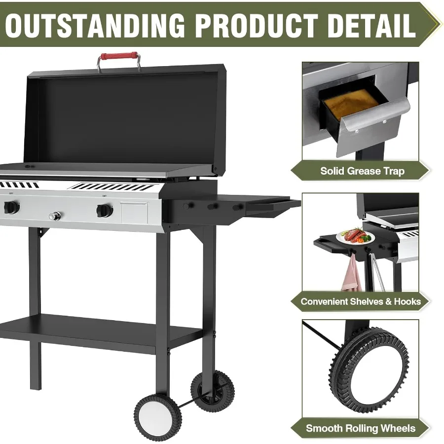 2 الموقد في الهواء الطلق موقد غاز البروبان مع الإشعال التلقائي ومنظم للطهي عالي الضغط 150 000 وحدة حرارية بريطانية حامل محمول طباخ