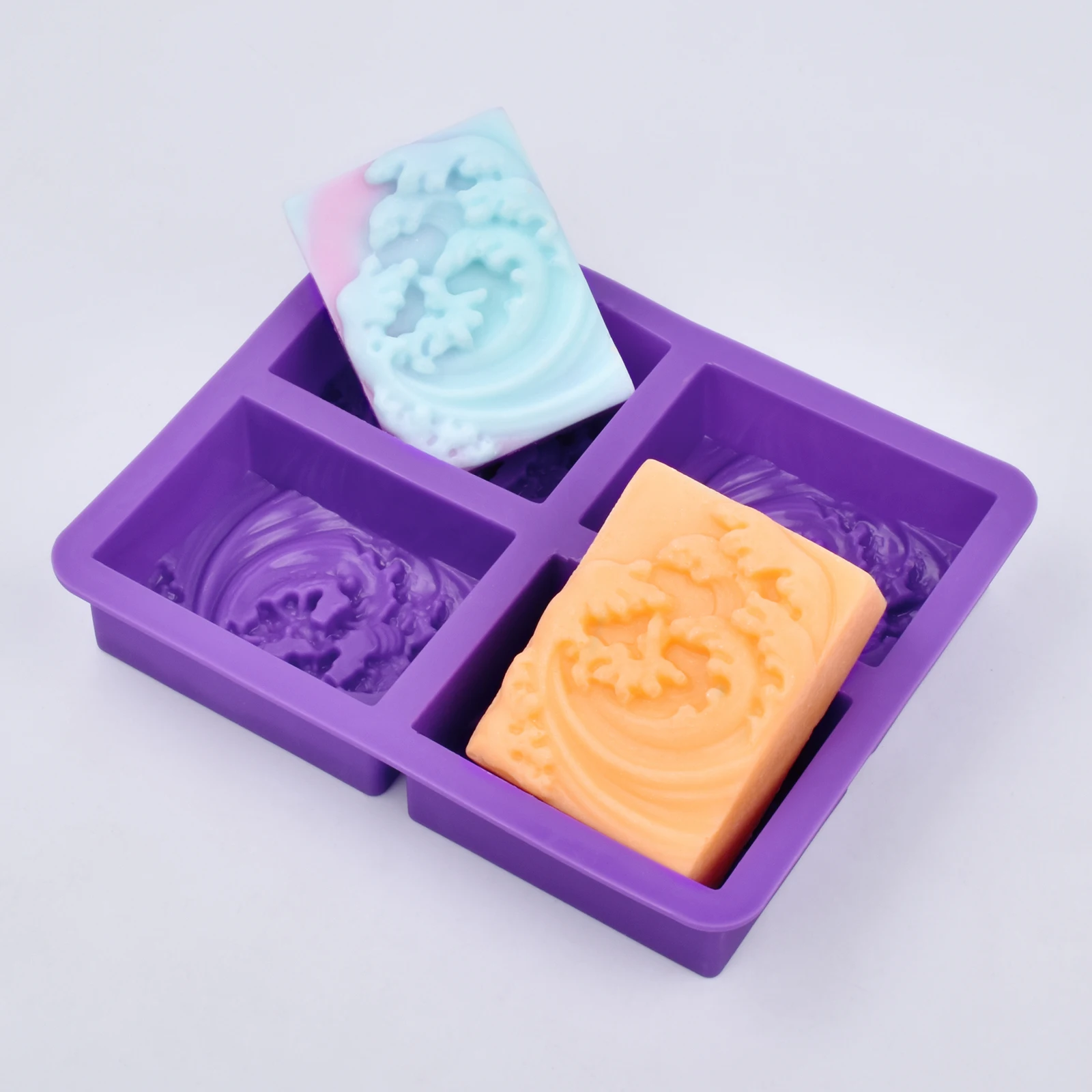 3D Welle Meer Welle Muster Silikon Seife Form DIY Quadrat Relief Blume Seife Muster Handgemachte Schokolade Kuchen Dekoration Backen Werkzeug