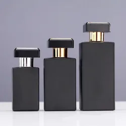 8pcs 30/ 50/100ml Matte Black Glass Perfume Bottle Empty Spray Bottle Crimp Nick Bottle Bayonet Bottle Atomizer Need A Tool