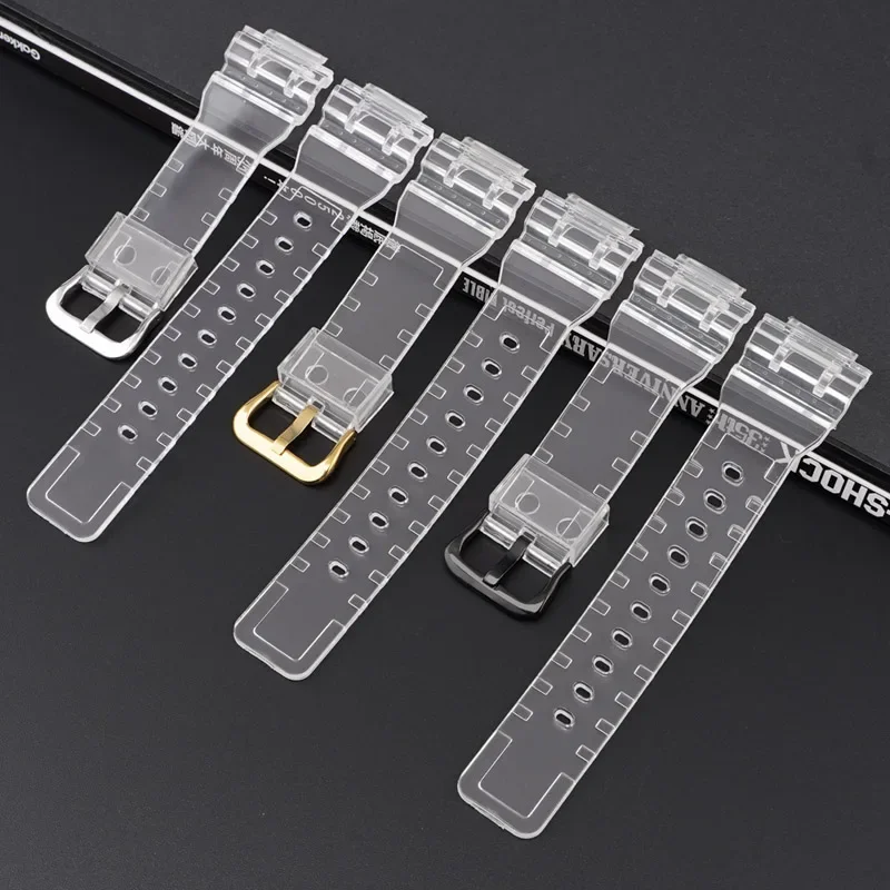 Correa de reloj transparente de resina para reloj Casio Baby-G 110 estilo GMA-S110 correa de repuesto para correa Casio 5600/6900 GA-100/110/120