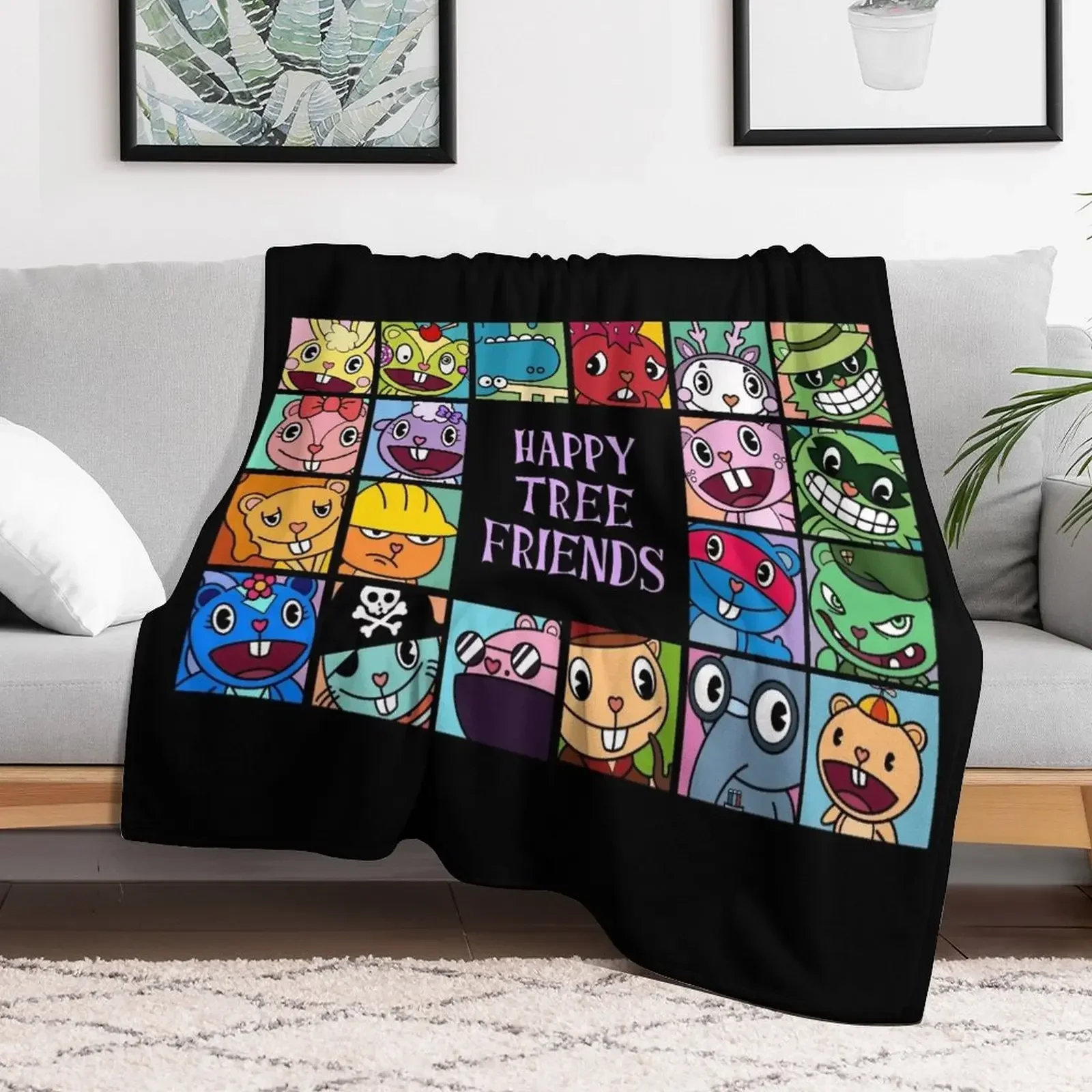 

Happy Tree Friends Throw Blanket Bed linens Weighted Warm decorative Blankets Shaggy Cute Plaid Blankets