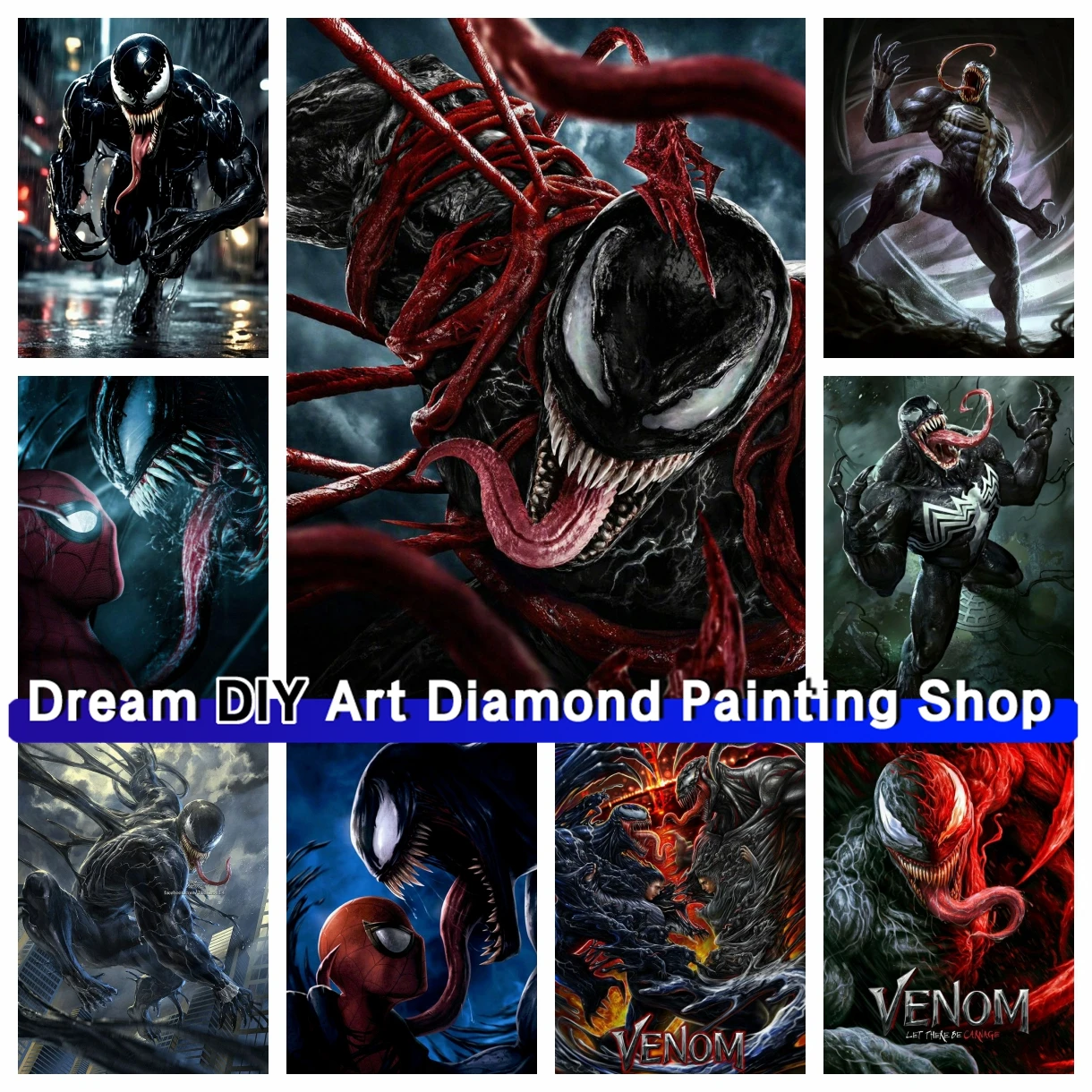 

Venom 5D Diamond Painting Marvel Villain Hero Diy Diamond Embroidery Rhinestones Cross Stitch Adult Hand Gifts Home Wall Decor