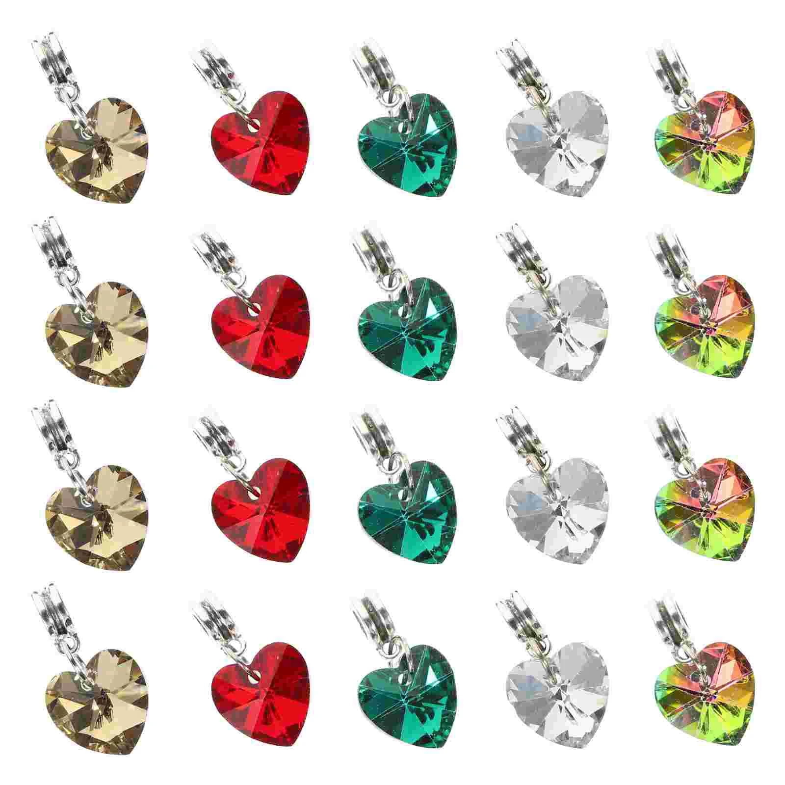 

50 Pcs Heart Pendant DIY Necklace Pendants Imitation Rhinestone Design Trendy Earrings Making Supplies Jewelry Charm Findings