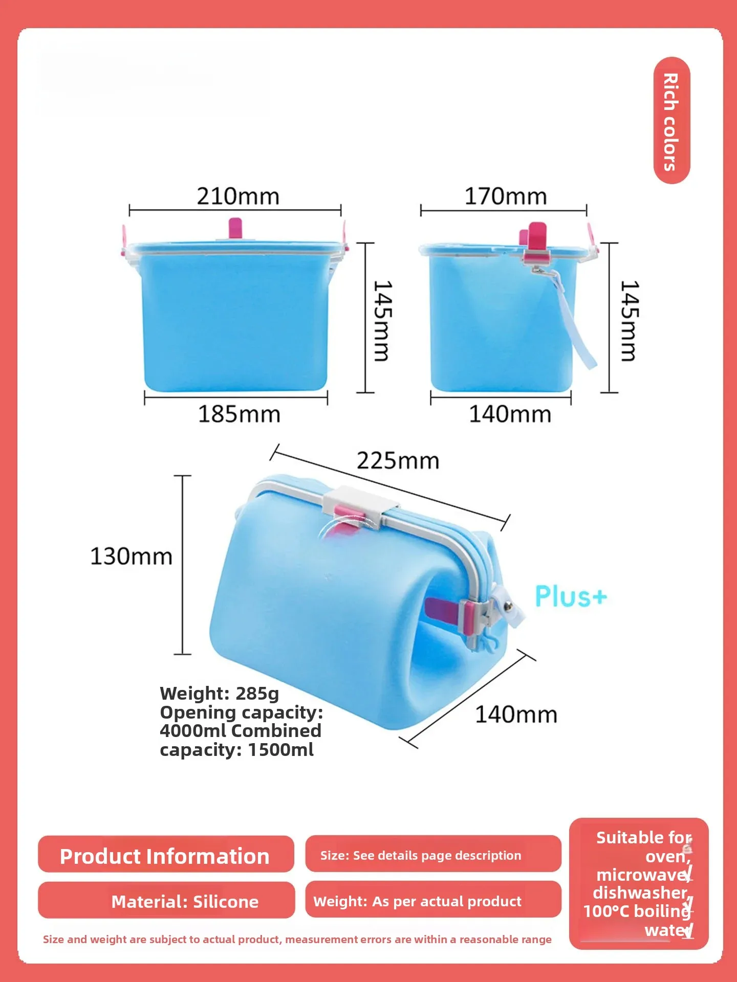 Kenshi Waterproof Silicone Swimming Bag Wet And Dry Separation Beach Travel Storage Bucket Fashionable Handheld Swim Gear