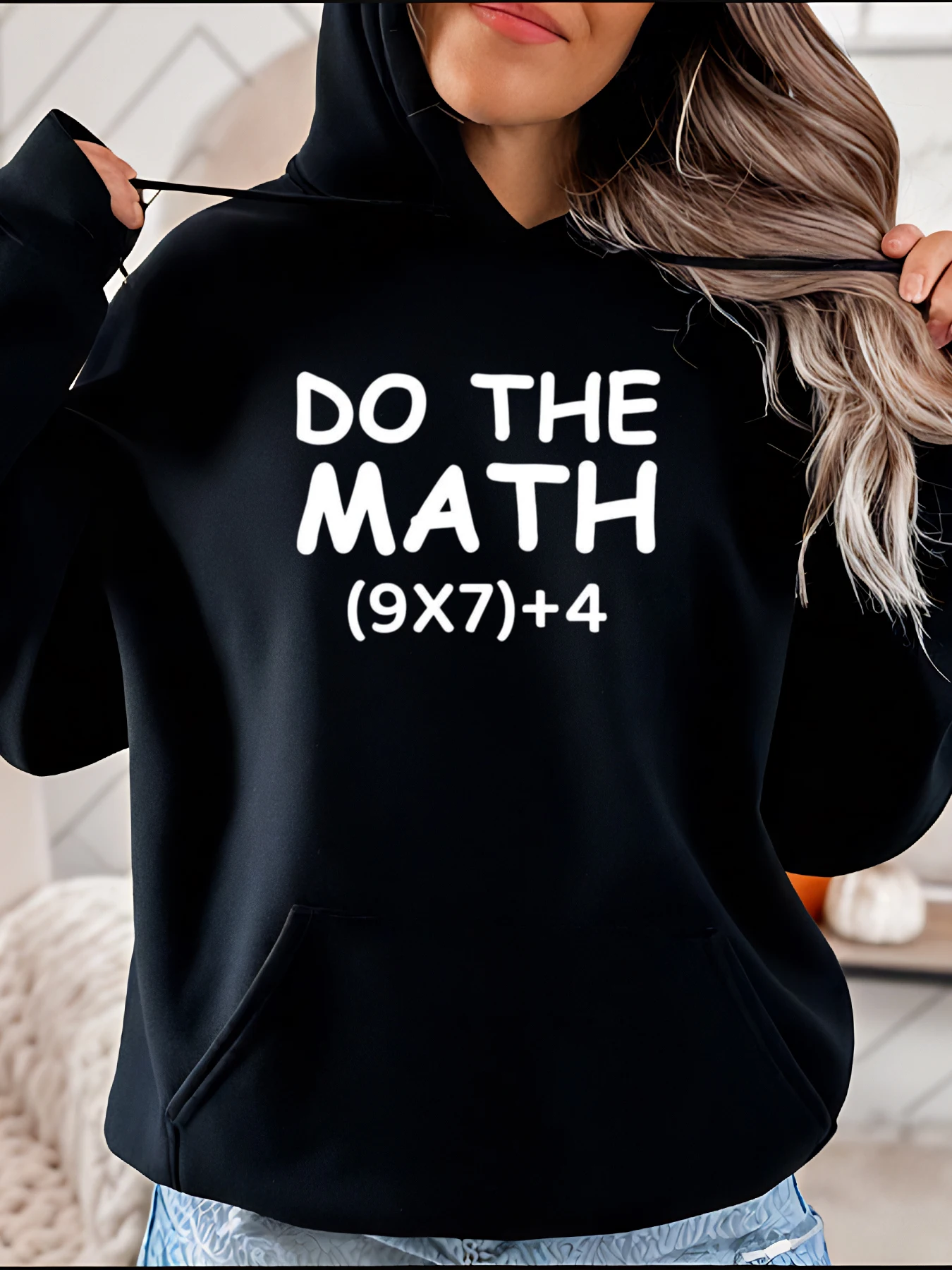 

Толстовка с принтом «Делайте математическое уравнение», повседневная уличная одежда с передним карманом для женской повседневной одежды