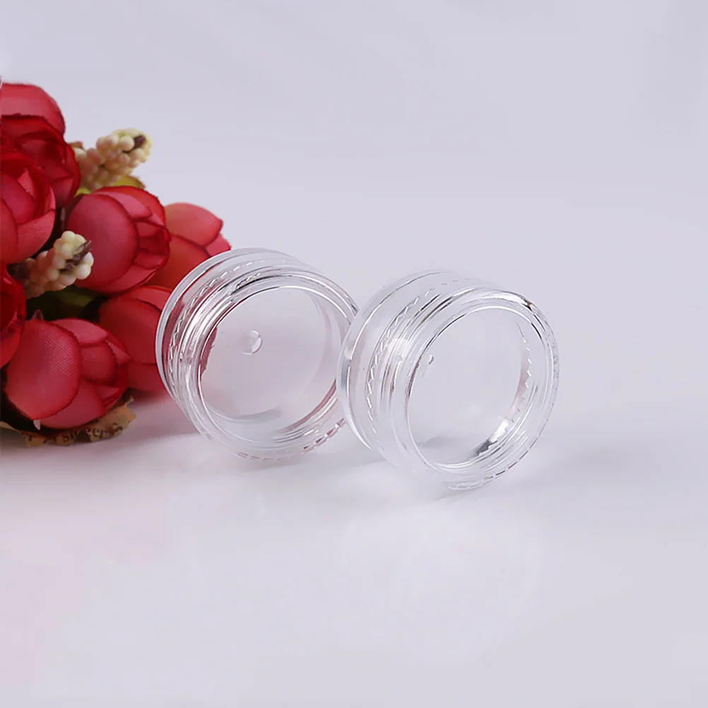 50Pcs Bottles Plastic Round Pot Portable 5G Empty Travel Containers Refillable Makeup Eyeshadow Face Cream Storage