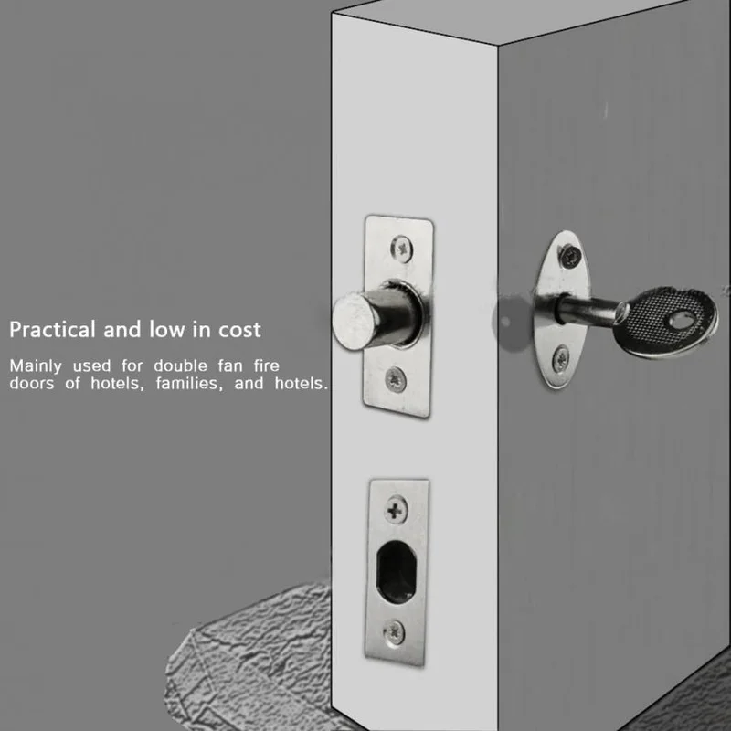 Invisible Mortise Door Lock Iron Pipe Well Lock Fire Door Escape Aisle Lock Furniture Hardware Accessories