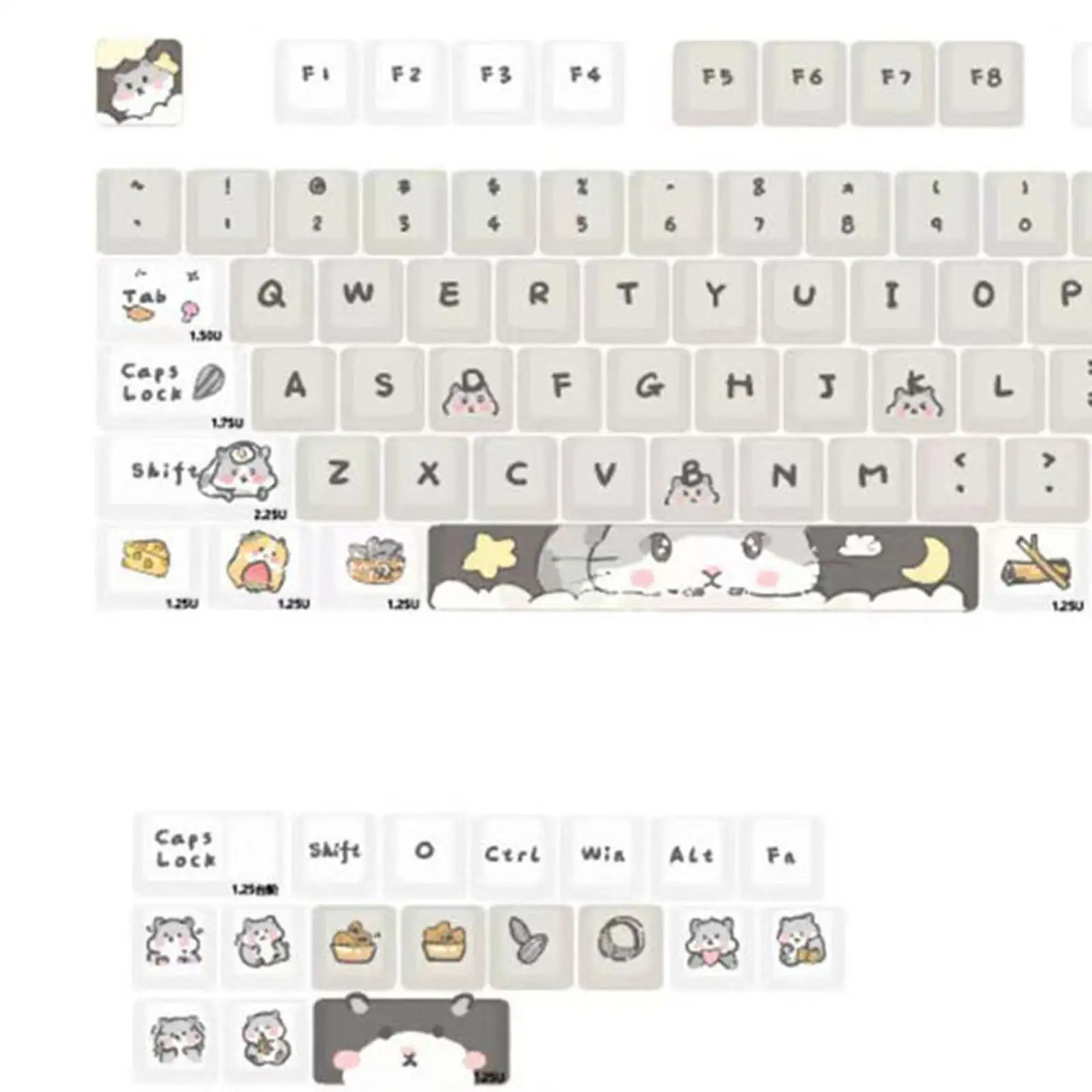 Teclas PBT 132 resistentes al desgaste, regalo Ideal, patrones de ardilla, reemplazo de impresión, resistentes, transparentes, fáciles de instalar