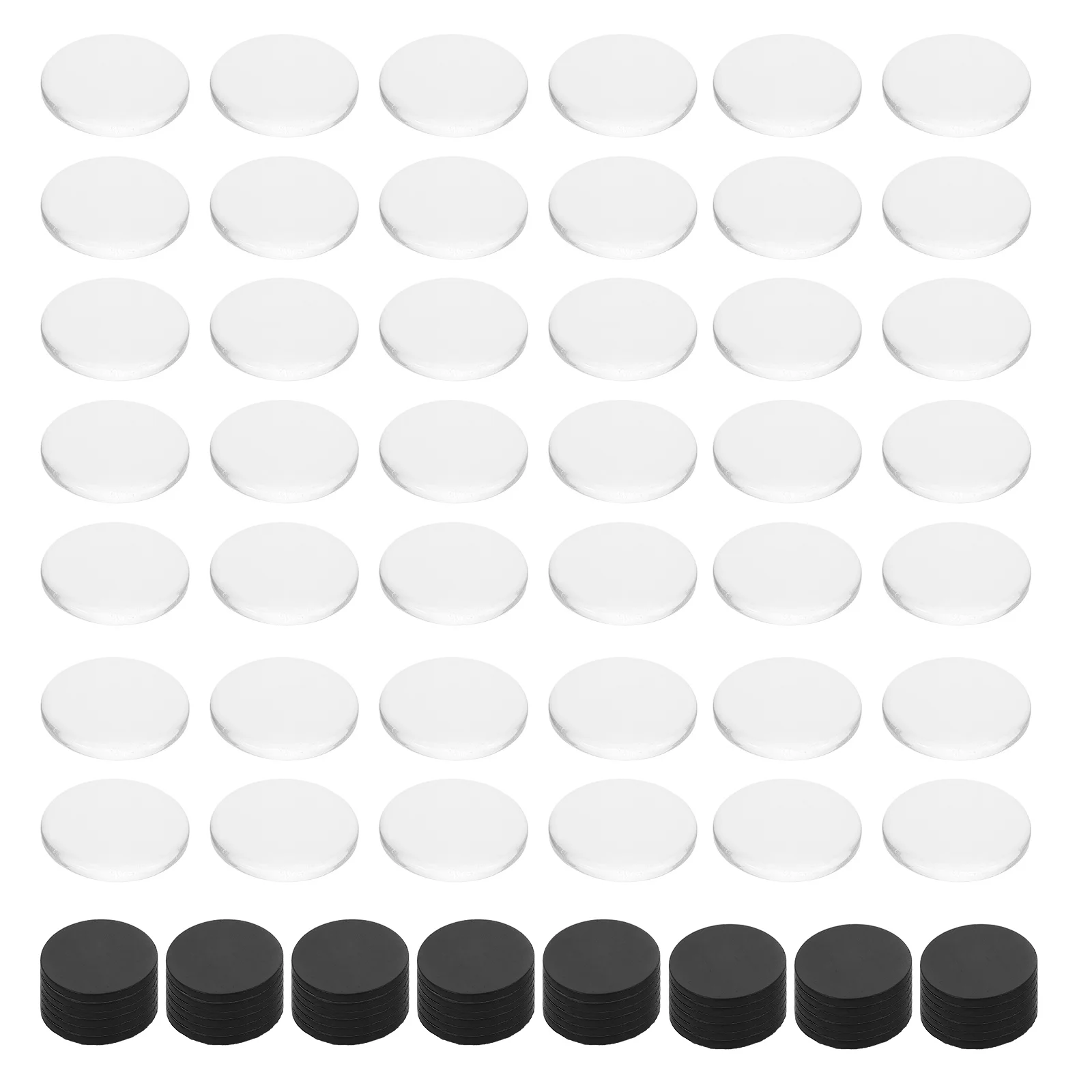 

48Sets Clear Glass Round Magnets Adhesive Backing DIY Refrigerator Magnets Craft Project Fridge Decoration Magnetic