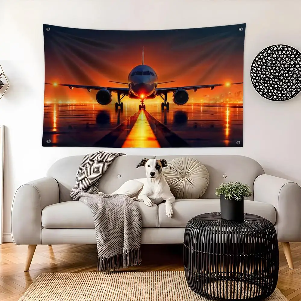 Plane Landing Flags Custom Camping Outdoor Garden room Bedroom Decor Party Backdrops Wall Art Family Gifts