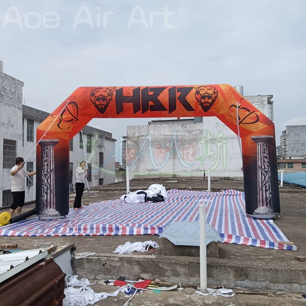 Full Printing Advertising Inflatable Race Arch Air Blow Start Finish Line Entrance Props Archway for Sport Events Decoration