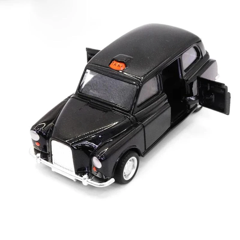 1:32 odlewany stop Vintage model samochodu London-Taxi drzwi otwarte klasyczna replika miniaturowego pojazdu z wycofaniem na prezent kolekcjonerski