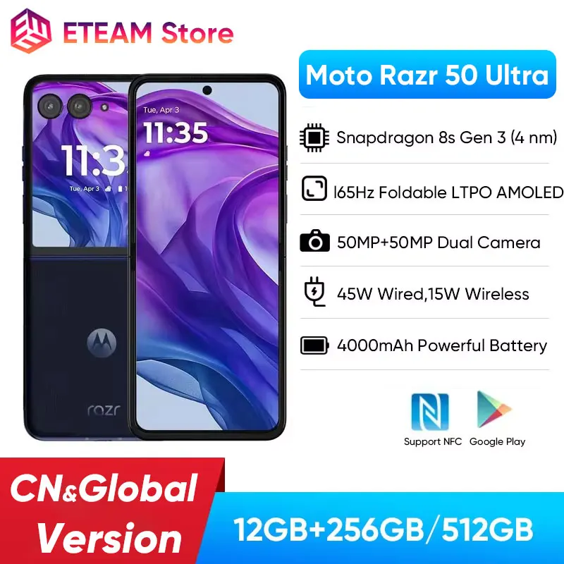 New Global Version/Global Rom Motorola Moto Razr 50 Ultra 6.9