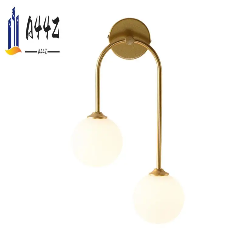 

A44Z-2-Light Glass Globe Decorative Wall Lamp AC90-240 Vanity Light For Bedroom Living Room Dining