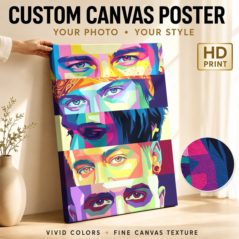 Avenged Sevenfold Eye Panels Canvas Poster Personalized Photo Geometric Wall Art For Home Recording Studio, Music Lover Gift