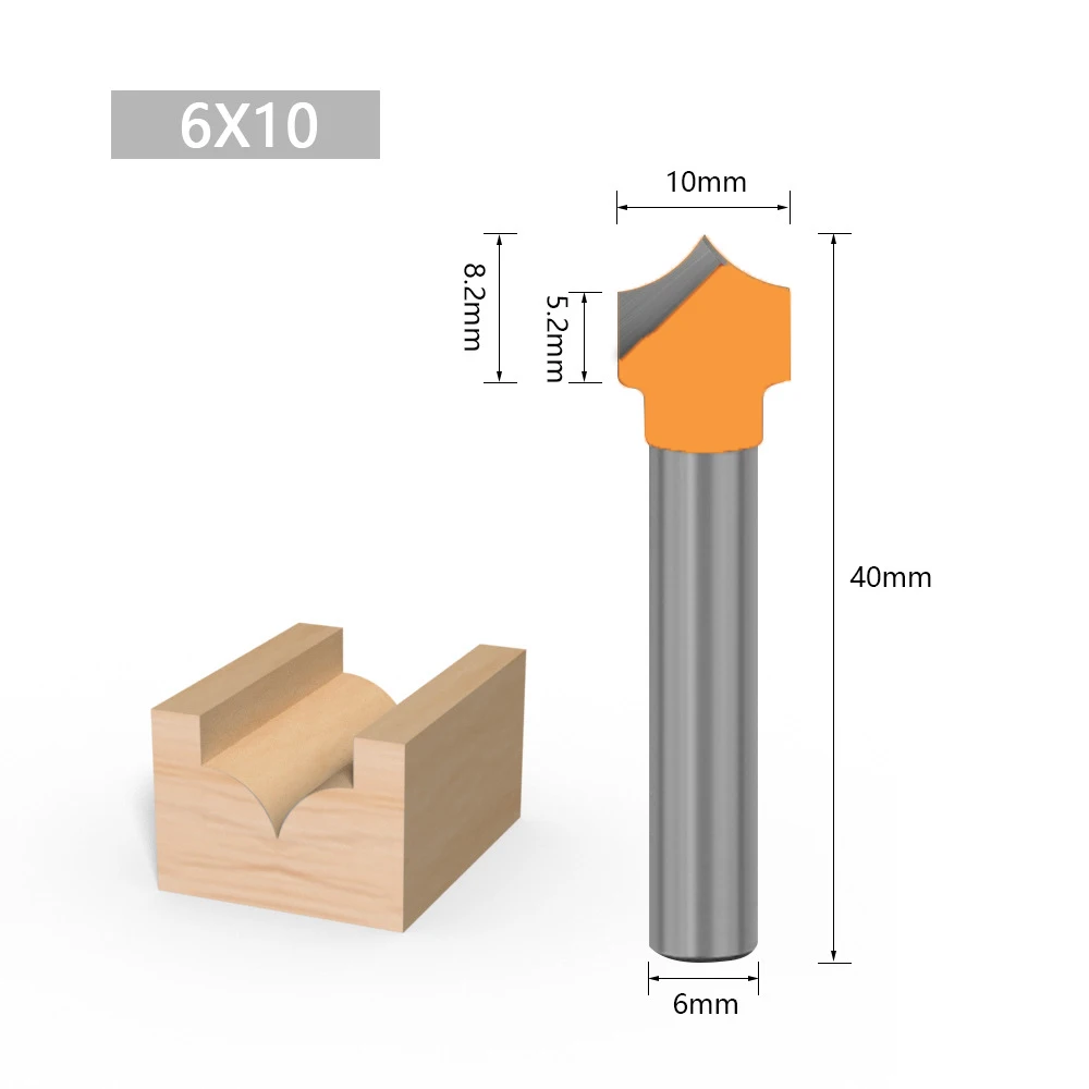 1PC 6MM Shank Milling Cutter Wood Carving Wood CNC Round Nose Bits Round Point Cut Bit Shaker Sharp Cutter Solid Carbide Tools