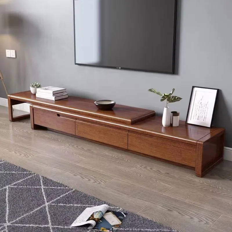 

New Chinese solid wood TV cabinet coffee table combination set living room modern