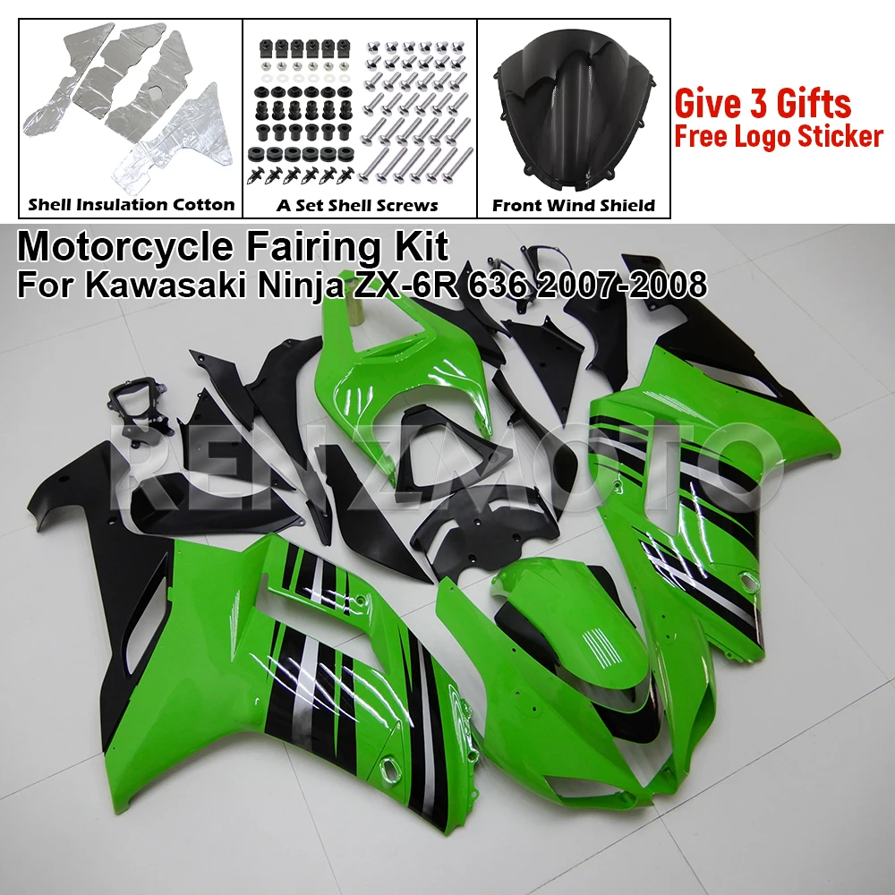 New ABS Plastic Shell Motorcycle Fairing Kit for Kawasaki Ninja ZX-6R 636 ZX6R 2007 2008 07 08 custom colour RZMT