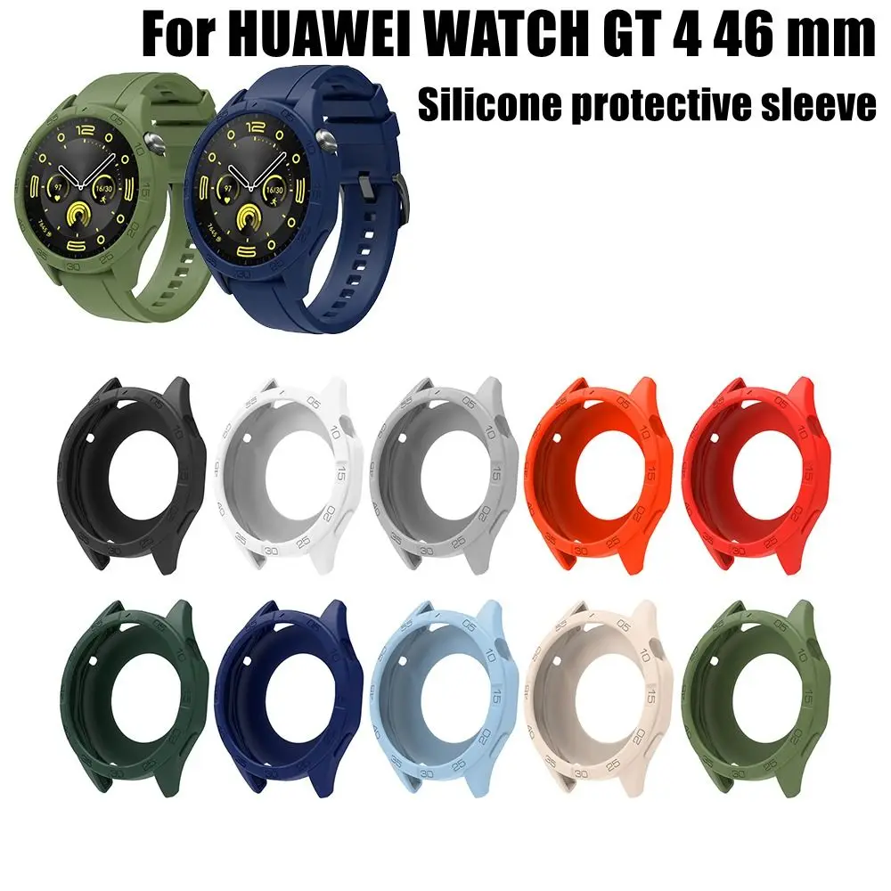 New Colorful Silicone Protector Case for HUAWEI WATCH GT 4 46 mm Fall Prevention Shockproof Shell Bumper Frame Scratch-resistant