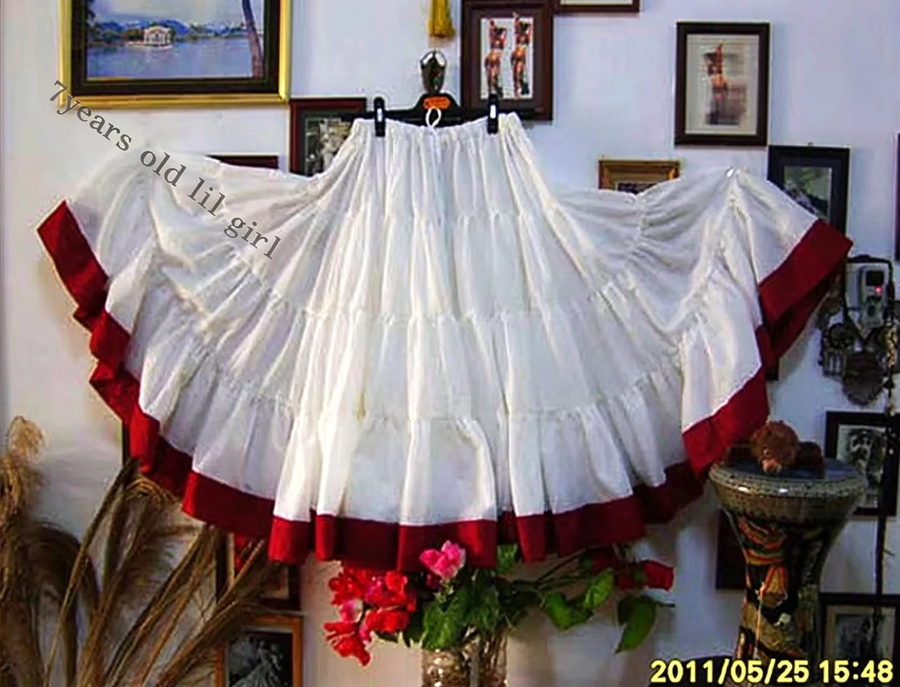 Cotton 4Tiered 18Yards Tribal Ethnic Boho Belly Dance Skirt With Border EI24 32