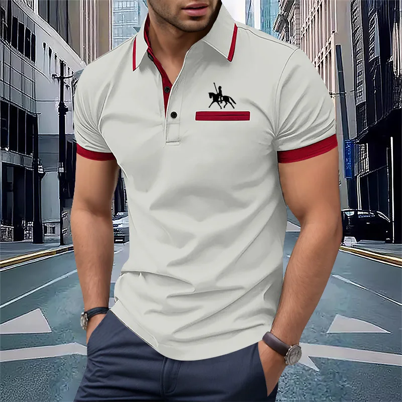 Summer men's short sleeved polo shirt business office casual breathable  male T-shirt European and American plus size top image 5
