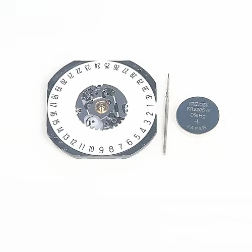 Suku cadang penggantian gerakan, arloji elektronik kuarsa gerakan VX42E tanggal 3/6 tiga tangan