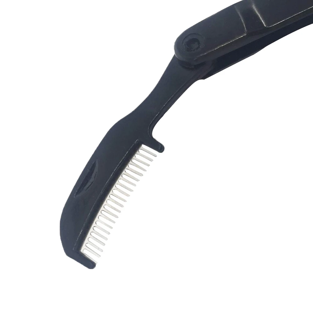 

2Pcs Foldable Eyebrow Comb with Brush Dual Function Grooming Tool Metal Head Plastic Handle Easy Storage for on-The-Go Styling