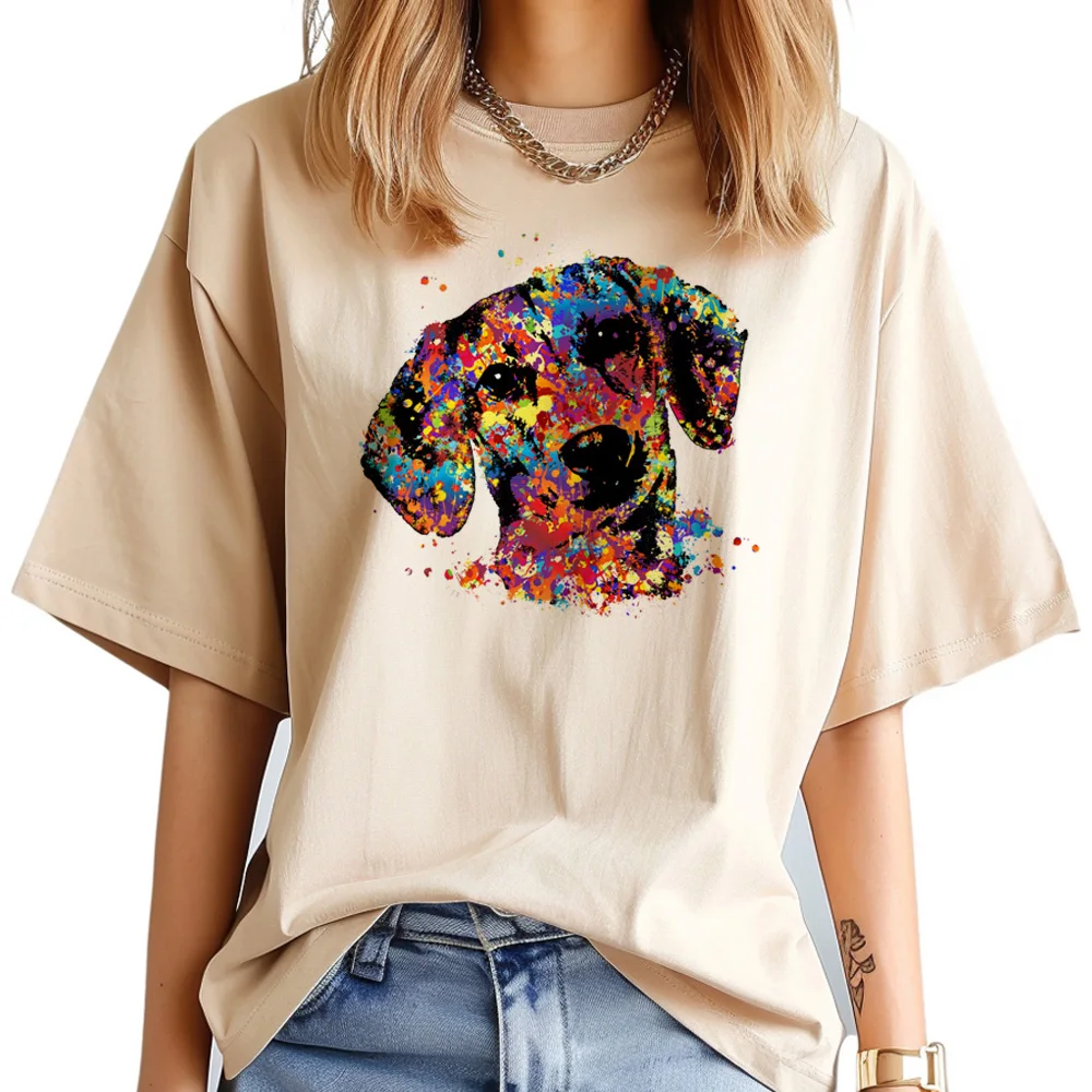 Dachshund t-shirts women funny harajuku top female 2000s clothing