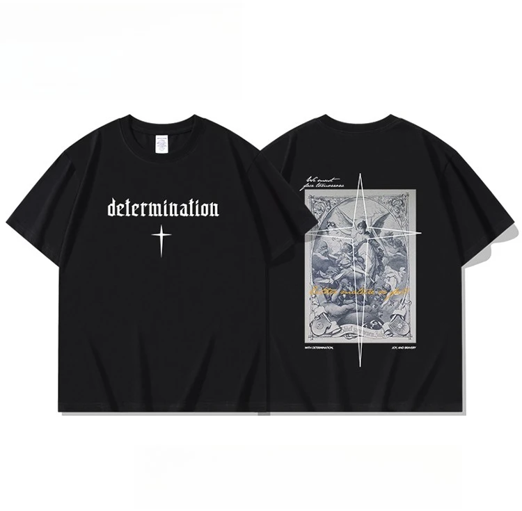 

Motorcycle Comfortable Breathable and Simple Cross Unique Printed Summer Wear Exquisite Fashionable Men's T-Shirt